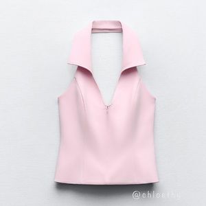 Zara SHIRT STYLE HALTER TOP